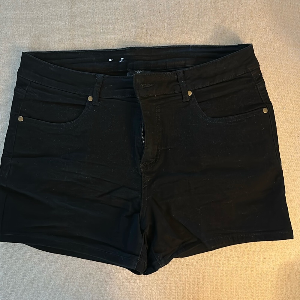 Black Stretchy Jean Shorts